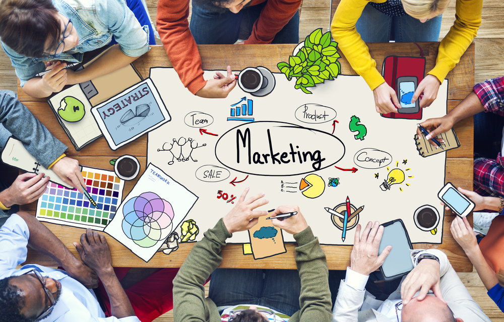 People working on marketing